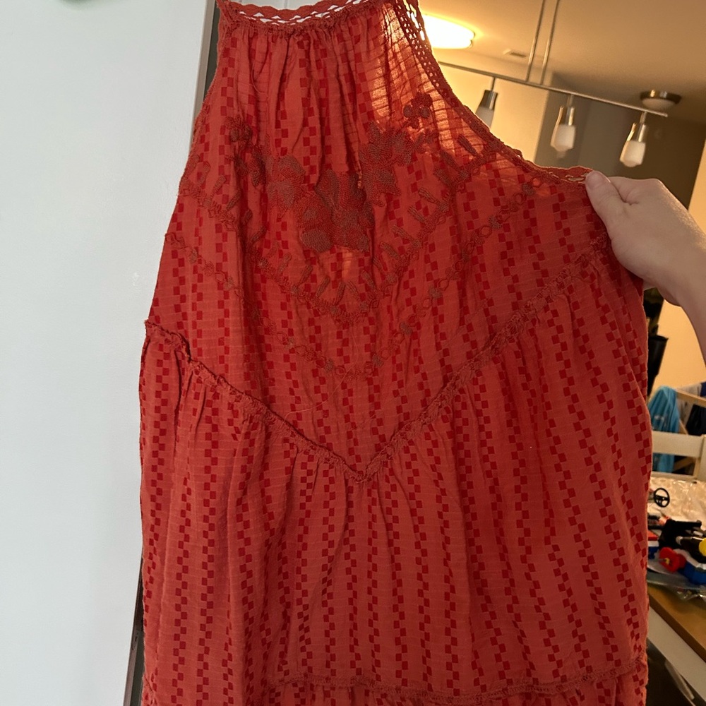 Free People Red Halter Top